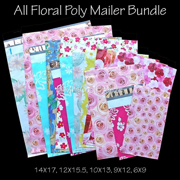 100 6x9 Hot Pink Aloha Designer Mailers Poly Shipping Envelopes Boutique Bags